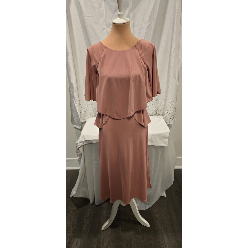 NWT ASOS Dusky Rose Flutter Sleeve Midi Drape Dress, SZ 2